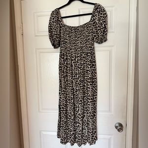 H&M leopard midi dress Large